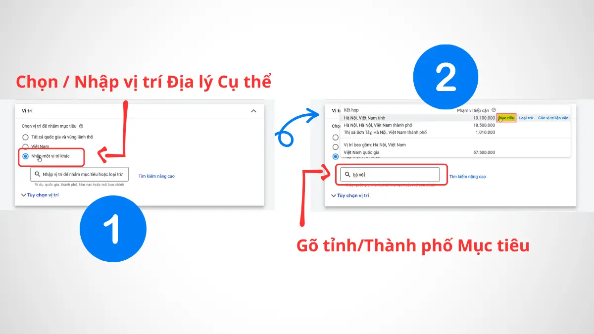 Chọn vị trí mục tiêu