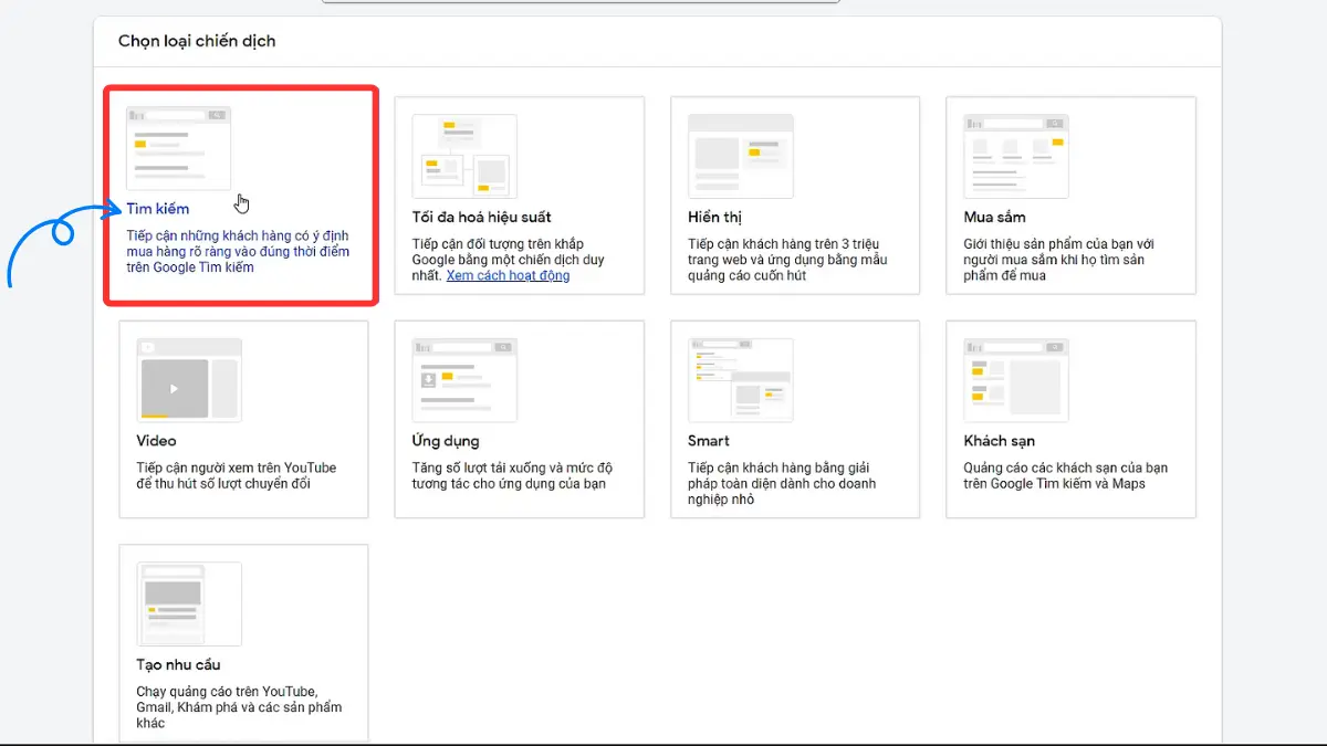 Chọn loại chiến dịch