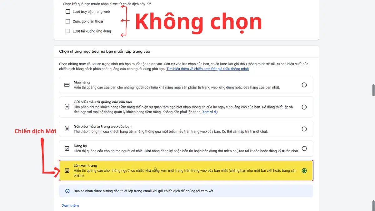 chọn mục tiêu tập chung