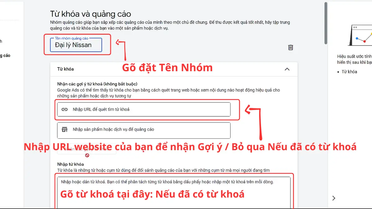 đặt tên nhóm quảng cao google ads