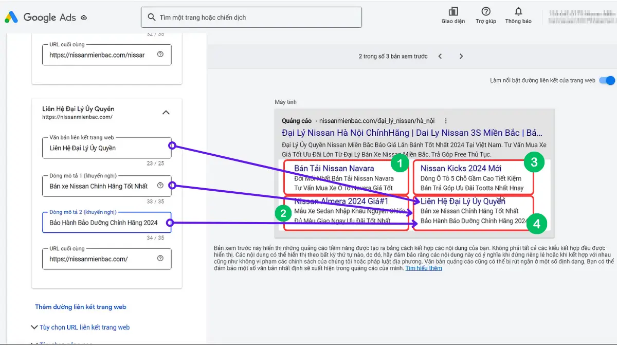 hoàn thành liên kết website