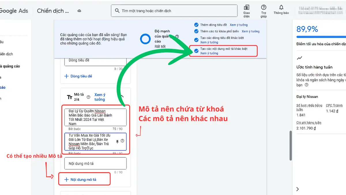mô tả google ads